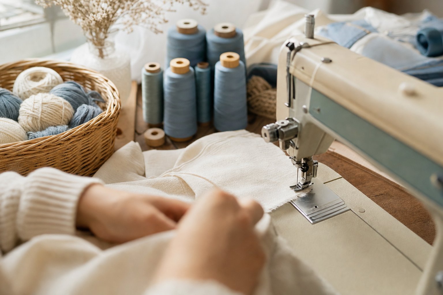 Nähen und Handarbeit im Atelier von MELA Handwerk